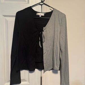 Two-toned Black and Gray Women's Top